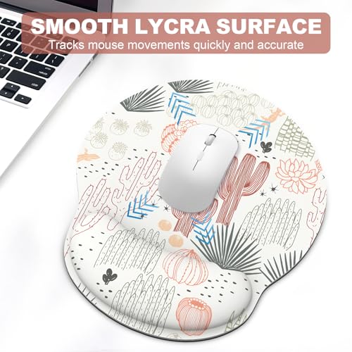Ergonomic Mouse Pad with Wrist Rest and Keyboard Wrist Rest, Mousepad and Wrist Rest for Computer Keyboard, Pain Relief, Non-Slip Rubber Base, Mouse Pad with Wrist Support for Gaming, Office, Cactus - color: Cactus