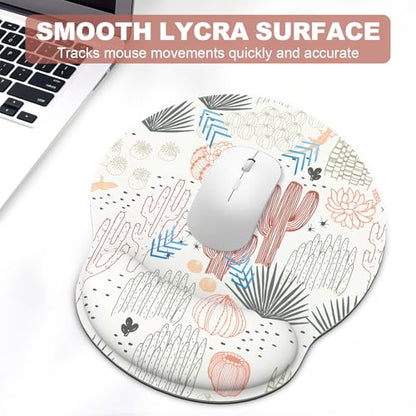Ergonomic Mouse Pad with Wrist Rest and Keyboard Wrist Rest, Mousepad and Wrist Rest for Computer Keyboard, Pain Relief, Non-Slip Rubber Base, Mouse Pad with Wrist Support for Gaming, Office, Cactus - color: Cactus