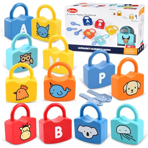 Alphabet Learning Toys, Lock and Key Toddler Toy for Ages 2-4, Preschool Learning Activities, Kindergarten Classroom Must Haves, ABC Montessori Toys for 3 Year Old