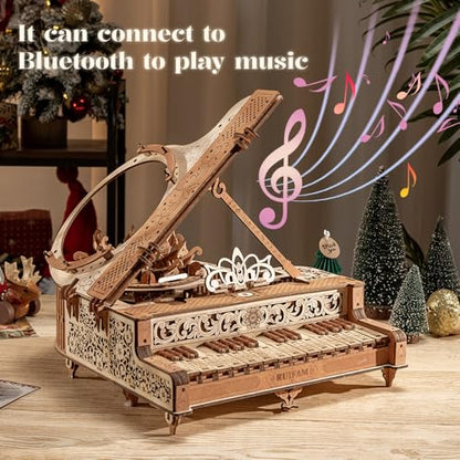3D Puzzles for Adults, Wooden 3D Puzzle Model Time Piano Music Box Toys Building Kits, DIY Wood Crafts Cool Toy Hobbies for Men Women, Creative Assembly Gifts ﻿