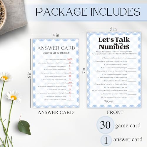 30 Pcs Party Icebreaker Games Set,"Talk Numbers" Theme, Suitable for Wedding, Birthday Party, Group Gatherings,Deepen Friendships with Friends,Colleagues,Family or Guests,Break the Ice -A07 - color: PB A07
