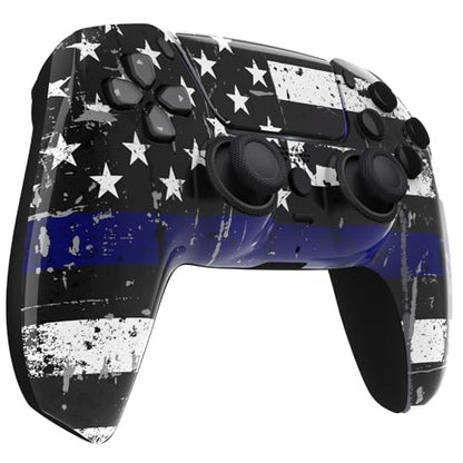Custom Controllerzz Custom Wireless Controller Compatible with PS5 - Multiple Designs Available (Blue Line) - color: Blue Line