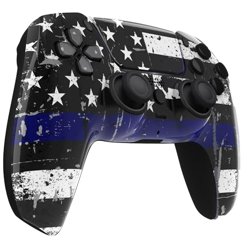 Custom Controllerzz Custom Wireless Controller Compatible with PS5 - Multiple Designs Available (Blue Line) - color: Blue Line