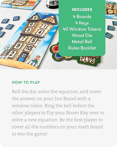 SimplyFun Math Room - Educational Game - Quick Thinking & Fun Games for Kids Ages 5 & Up - Fast Solving Addition & Subtraction Game - 2 to 4 Players - style: Math Room