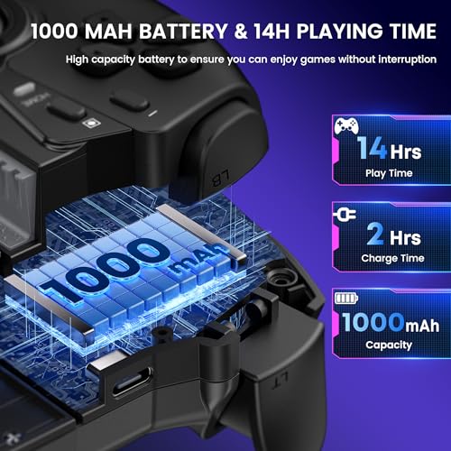 KICKDOT MC5000 Pro Controller for Switch 2/1/OLED & iPhone/Android – Hall Effect Joystick, Wireless Bluetooth Mobile Gaming Controller with RGB, Programmable Back Buttons, Extendable Design for Cloud Gaming (Xbox/Steam) - color: Black-Switch Layout