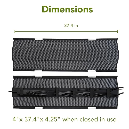 Uprite Ergo/Perfect Posture - Mesh Cable Organizer – Under Desk Cable Management with Adjustable Straps, Flexible Mesh, Easy-Access Design, & Standing Desk Compatible – 37.4” (Gray) - color: Gray
