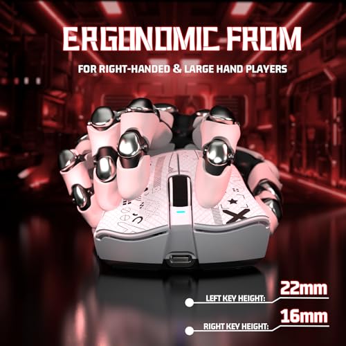 ATTACK SHARK V3 Ultra-Light Wireless Gaming Mouse,PAW3311 Sensor, 500mAh, 62g, 25KDPI 2.4G/BT/USB-C Rechargeable Wireless Mouse with 5 Programmable Buttons for Laptop,PC,Mac Gamer (White Griptape) - color: White Griptape