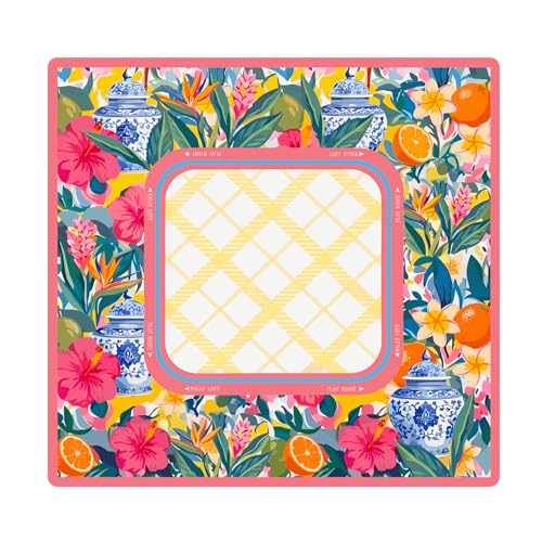 Drydiet Mahjong Mat for Table 31.5 x 31.5 Inch American Mahjong Mat with Carrying Bag, Non-Slip Noise Reduction Table Item for Family Poker Domino Board Game Night & Party Use(Yellow Lemon) - style: Yellow Lemon