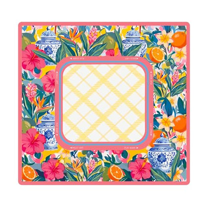 Drydiet Mahjong Mat for Table 31.5 x 31.5 Inch American Mahjong Mat with Carrying Bag, Non-Slip Noise Reduction Table Item for Family Poker Domino Board Game Night & Party Use(Yellow Lemon) - style: Yellow Lemon