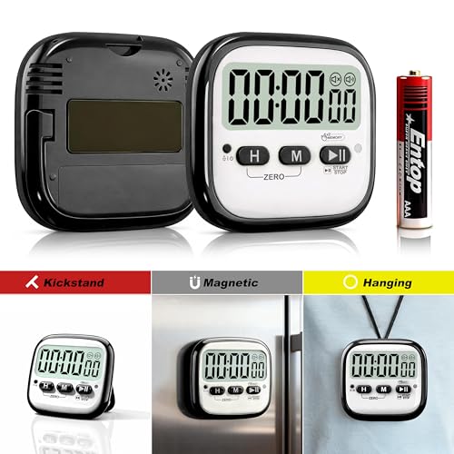 AyayaBoss 2-Pack Magnetic Kitchen Timers for Cooking, Digital Stop Watch Countdown Timer for Kids, Teachers, Classroom, Office, Exercise - Battery Included - color: Digital Timer 2 Pack - Black