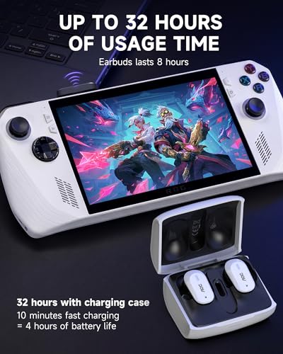 AOC ACT3512 Wireless Gaming Earbuds for PS5 PC Switch, 2.4GHz USB-C Dongle & Bluetooth 5.3 Headphones, 20ms Ultra-Low Latency, Noise Cancelling Mic, 32H Playtime in-Ear Gaming Headset | 20ms Ultra-Low Latency, Bluetooth 5.3 Headphones, Noise Cancelling Mi