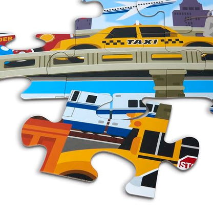 Melissa & Doug Traffic Jam Jumbo Floor Puzzle (24 Pieces, 2 x 3 Feet), Vehicle-Themed Jigsaw Puzzle for Preschoolers and Kids Ages 3+ - FSC Certified - size: 11.65 x 9.25 x 3.05, style: Traffic Jam Floor Puzzle - 24 Pieces