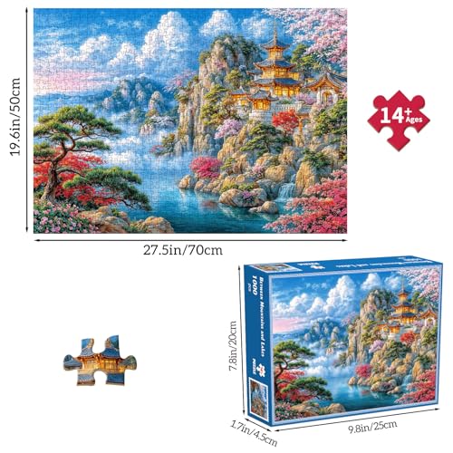 Puzzles for Adults 1000 Pieces, Jigsaw Puzzle for Adults, Fun Challenging Puzzle, Between Mountains and Lakes Puzzles Game, Interlock Perfectly No Dust, Gifts for Father's Mother’s Day - color: Mountains and Lakes