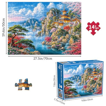 Puzzles for Adults 1000 Pieces, Jigsaw Puzzle for Adults, Fun Challenging Puzzle, Between Mountains and Lakes Puzzles Game, Interlock Perfectly No Dust, Gifts for Father's Mother’s Day - color: Mountains and Lakes