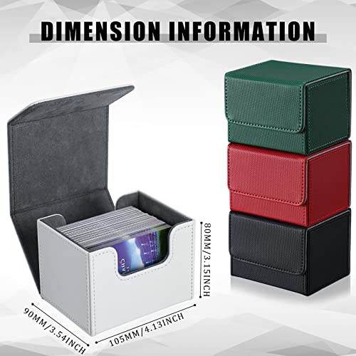 Yookeer 4 Pieces Leather Deck Card Boxes Cards Deck Game Box for Collectible Playing Card Box Compatible with MTG Commander(Black, White, Red, Green,Horizontal) - color: Black, White, Red, Green, style: Horizontal