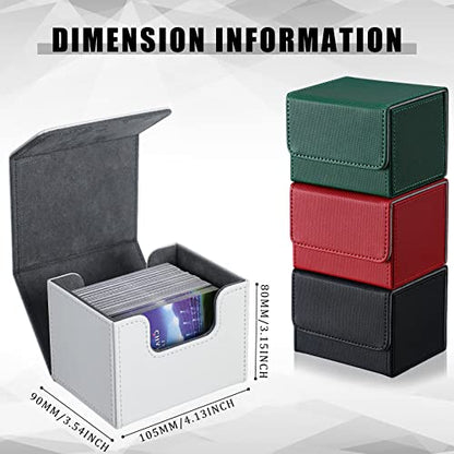 Yookeer 4 Pieces Leather Deck Card Boxes Cards Deck Game Box for Collectible Playing Card Box Compatible with MTG Commander(Black, White, Red, Green,Horizontal) - color: Black, White, Red, Green, style: Horizontal