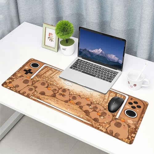 Capybara Gaming Mouse Pad Extended Large Mouse Mat 31.5 X 11.8 Inch Nonslip Rubber Base Long Desk Pad Stitched Edges Mousepad Mice Pad for Office Home Game - color: Capybara