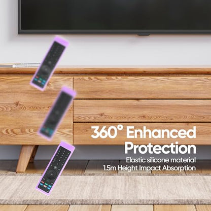 Case for Vizio TV Remote, Cover Compatible with Vizio Smart TV Remote Control XRT136 / XRT140 Silicon Universal Sleeve Skin Glow in the Dark Purple - color: Glow Purple
