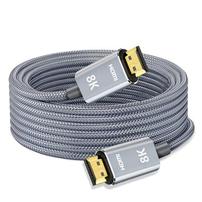 LEADSTAR HDMI Cable 4K 60 ft Fiber Optic, 4K 60Hz 18Gbps High Speed HDMI 2.0 Cord Braided | Ultra HD, HDR10, 1080p, eARC, 3D, HDCP 2.2 | for Xbox, PS5, TV, Laptop, Monitor - size: 60 ft
