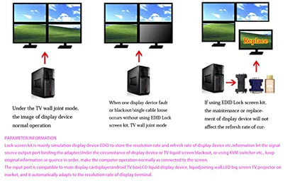 Pass-Through EDID Emulator for use with Video splitters, Switches and Extenders (fit-Headless) HDMI compatible-1280X720@59Hz