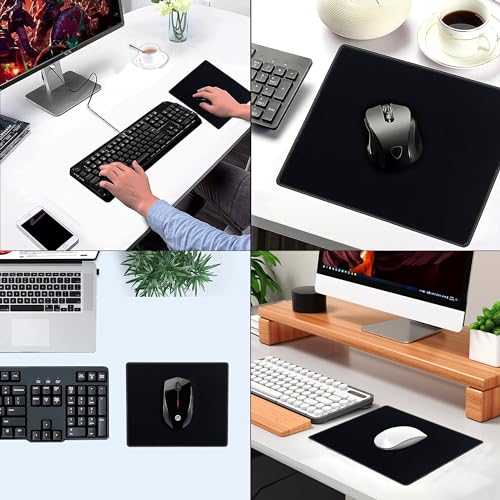 SaiTech IT 20-Pack Mouse Pads Bulk, Stitched Edges, Non-Slip Base | 2mm Cloth Surface, Waterproof, Anti-Slip Rubber Base, 8.66 x 7.1 in, Wired & Wireless Mouse Compatible - color: Black-20 Pack