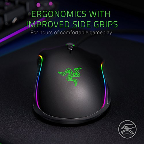 Razer Mamba Elite Wired Gaming Mouse: 16,000 DPI Optical Sensor - Chroma RGB Lighting - 9 Programmable Buttons - Mechanical Switches - style: Mamba Elite