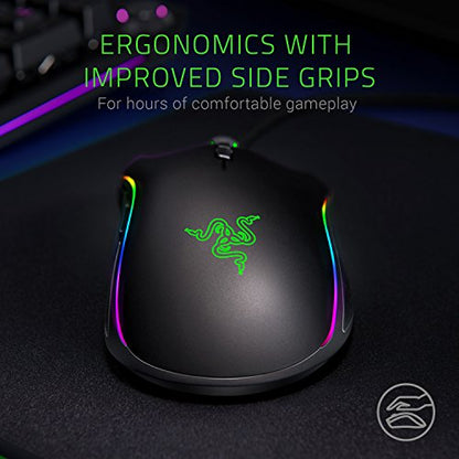 Razer Mamba Elite Wired Gaming Mouse: 16,000 DPI Optical Sensor - Chroma RGB Lighting - 9 Programmable Buttons - Mechanical Switches - style: Mamba Elite