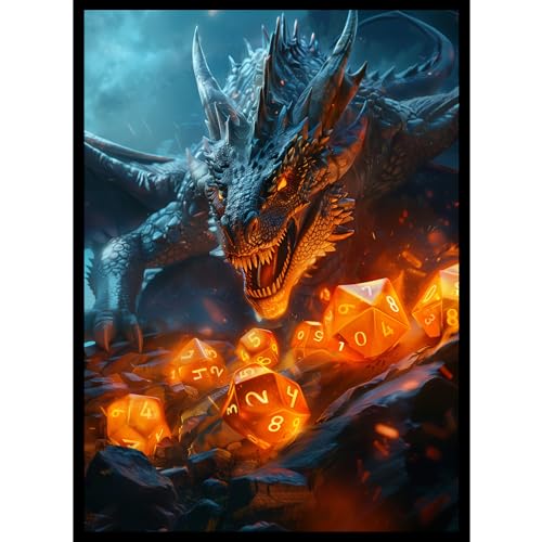 (D20 Guardian) 100% Hand-Drawn 100ct Textured Matte TCG/MTG Card Art Sleeves by Realm Guard