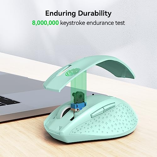 TECKNET 2.4G Wireless Mouse, 4800 DPI Ergonomic Computer Mouse, USB, Green | Mouse for Laptop with USB Receiver, 6 Adjustable DPI, Quiet Click, 30-Month Battery, 6 Button, Portable for PC Chromebook Mac - color: Green