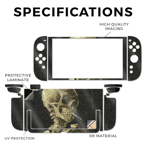 Glossy Glitter Gaming Skin Compatible with Nintendo Switch 2 Console Only - Skull with Cigarette - Premium 3M Vinyl Protective Wrap Decal Cover - Easy to Apply | Crafted in The USA by MightySkins - color: Skull With Cigarette, size: Switch 2 Console Skin