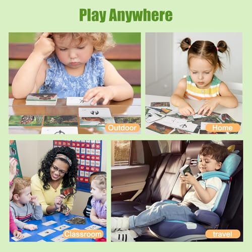 MEROCO Forest Animals Tracks Cards for Kids,Animal Tracks Matching Game Flash Cards,Homeschool Animal Games Kids Learning Educational Toys Preschool Autism Learning Materials - style: Forest Animals And Birds Tracks Cards