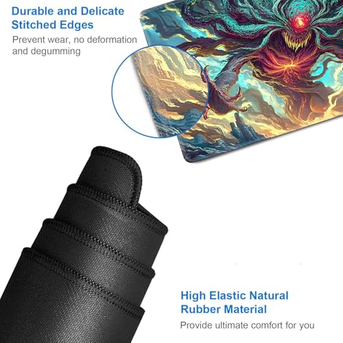 for MTG Game Playmat - 24 x 14 inches with Dices and Storage Bags, Non-Slip Base for TCG and Board Game Card Mats, Trading Card Games Mat, Demon in The Sky Pattern Collectible Card Playmats - color: Jv-playmat-p7-1-g192