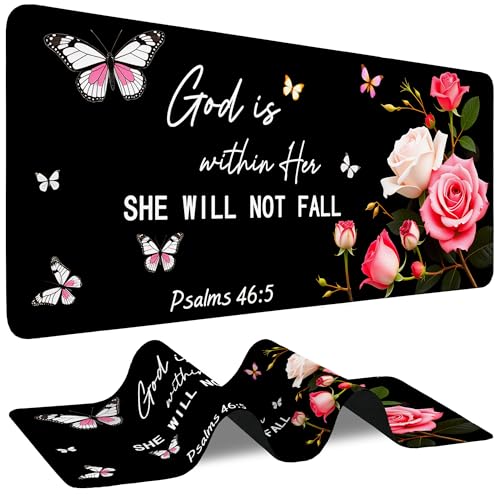 Large Gaming Mouse Pad God is Within Her Extended Computer Keyboard Mousepad with Non-Slip Rubber Base Stitched Edge Waterproof Big Long Laptop Pad for Gamer Office Home 35.4"X 15.7" - color: Mysterious Gate to the Universe