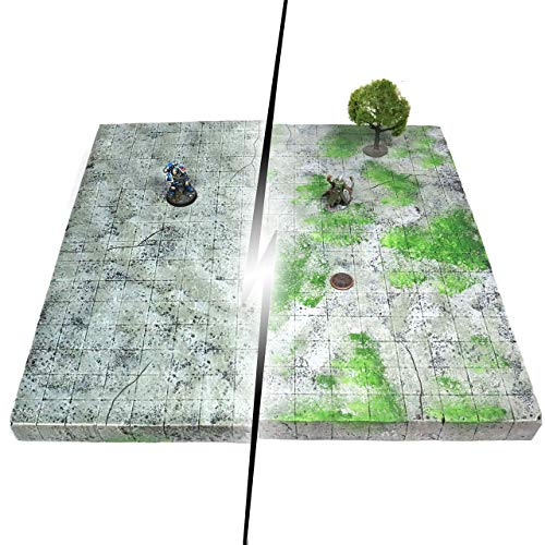 Handmade Reversible Dual 16x16 Battle Grid Board - Handmade Terrain for Tabletop War Games and TTRPGs