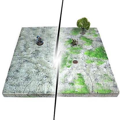 Handmade Reversible Dual 16x16 Battle Grid Board - Handmade Terrain for Tabletop War Games and TTRPGs