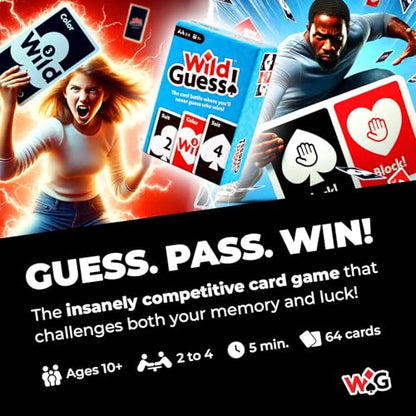 Wild Guess! – Insanely Competitive, Fast-Paced Card Game for 2 to 4 Players – Guess, Pass & Block Your Way to Victory – Fun for Friends, Families and Game Night – Ages 10+