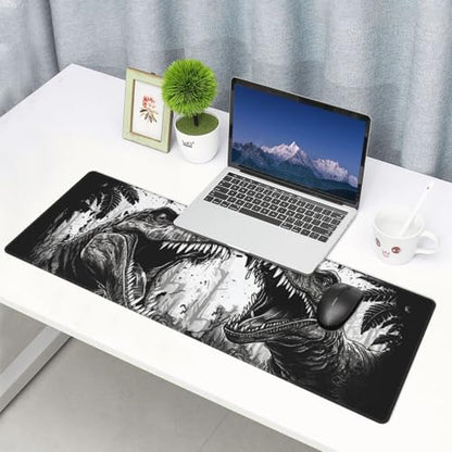 Dinosaur Mouse Pad XL Large Mousepad Non Slip Rubber Base Desk Mat for Laptop Computer Gaming 31.5" X 12" - color: Dinosaur