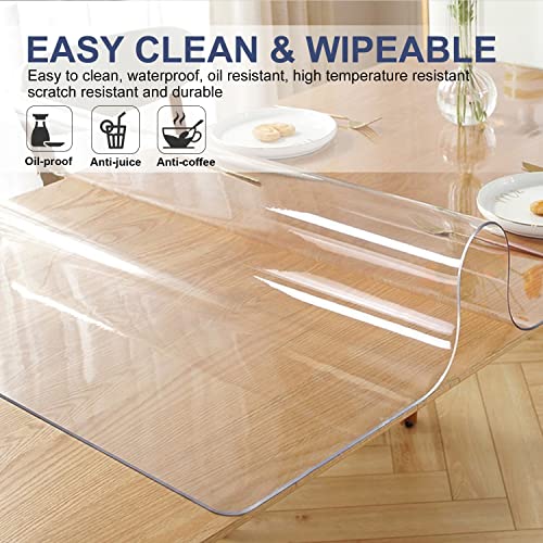 12x30 Inch Clear PVC Table Cover - Desk Mat Protector - Rectangular Vinyl Pad - color: Clear 1.5mm, size: 12"x30"