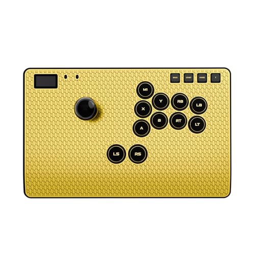 Haute42 Leverless Controller Arcade Stick: Magnetic Arcade Stick CAS with RGB ,Premium Aluminum Haute42 CAS Fightstick for PC/PS3/PS4/Switch Game with Lock Button Support Hot Swap & SOCD（Gold）