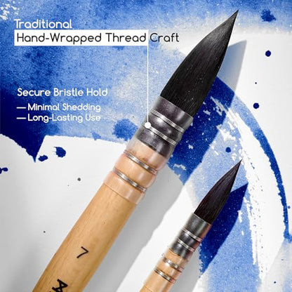 MEEDEN Watercolor Brushes Professional - Synthetic Squirrel Hair Artist Paint Brushes Set with Beech Wood Handle Great for Artists Hobbyists Size 2 - size: Size 2