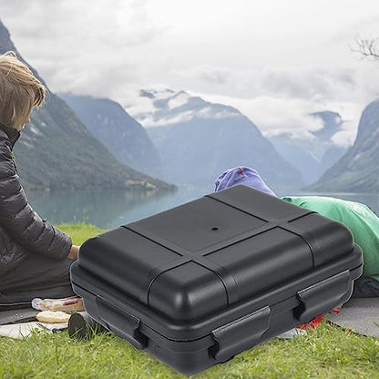 Box, Sealed Snap Buckle Design with Foam Liner, 3.94×3.15×1.57in Black Abs Storage Case for Camping, Hiking, and Small Item Storage