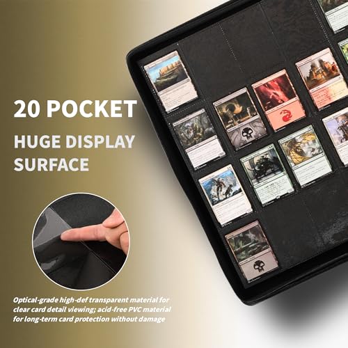 2000 Pockets Trading Card Binder, 20-Pocket Card Ablum Compatible with MTG,Sports Cards & Other Standard Size Trading Card (RED) - color: 20 Pocket Red