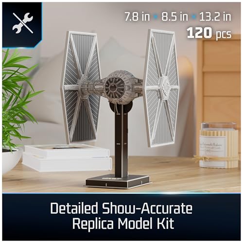 4D Build, Star Wars Imperial Tie Fighter 3D Model Kit, Star Wars Collectibles & Desk Decor, Adult Puzzle, Building Toys, 120 Pieces, 3D Puzzles, Gift Ideas for Ages 12 & Up - style: Imperial Tie Fighter 120 pcs