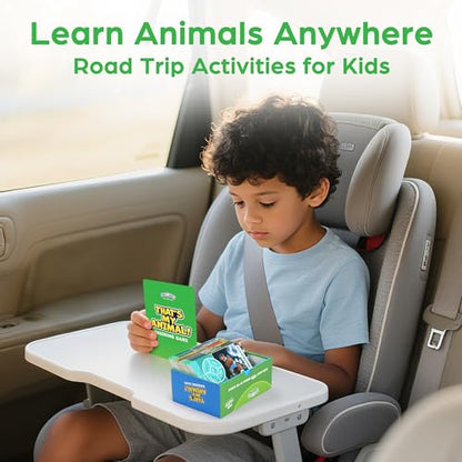 BenBen Guess the Animal in 10 Clues Card Games for Kids & Family, 100 Cards | Animal Trivia Game for Travel, Classroom, Camping, Party, Car, Airplane, Road Trip Activities for Boys Girls Ages 5+