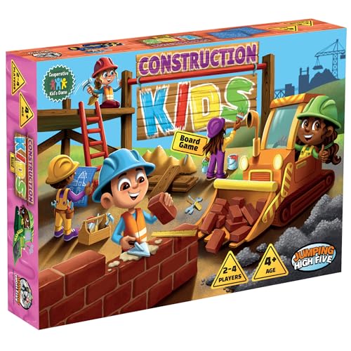 Construction Kids Cooperative Board Game Fun for Kids Ages 4+, 2-4 Players | Fun cooperative building game, kids work together to complete projects. Easy to learn, perfect for family time together.