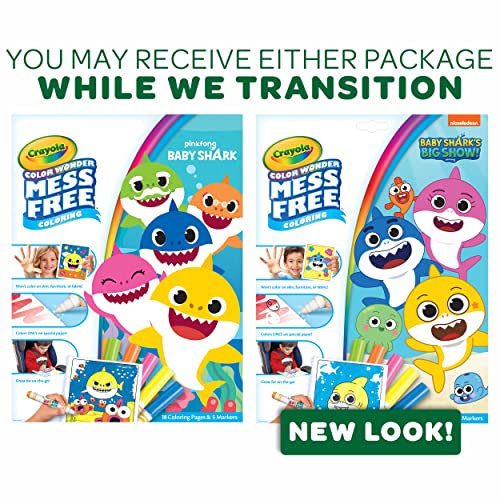 Crayola Baby Shark Color Wonder Pages, Mess Free Coloring for Toddlers, Coloring Activity, Travel Activities, Toddler Toys & Gifts, 3+ - style: Baby Shark