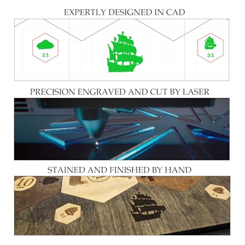 Personalized Wood Settler Game Board with Expansion Pack - 2-6 Players | Includes: Main Board and Expansion Pack | Compatible with Settler's of Catan - color: Custom: Board+expansion, size: Custom