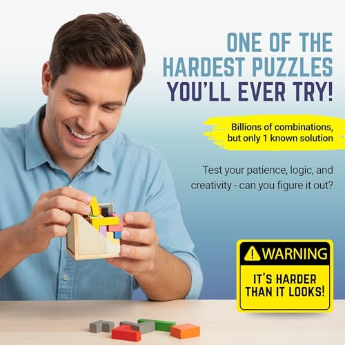 Zen Fun Unsolvable Puzzle Cube - Hardest Brain Teaser Puzzle for Adults, Unique 32-Piece Mechanical Logic Game & Office Desk Toy, Original Version