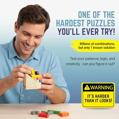Zen Fun Unsolvable Puzzle Cube - Hardest Brain Teaser Puzzle for Adults, Unique 32-Piece Mechanical Logic Game & Office Desk Toy, Original Version