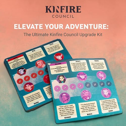 Kinfire Council: Upgrade Kit – Deluxe Wooden Tokens, Neoprene Playmats, Velvet Bags & Illustrated Lore Book - Ages 14+ - Premium Accessory Set for Kinfire Council (Not Standalone, Needs Base Game)